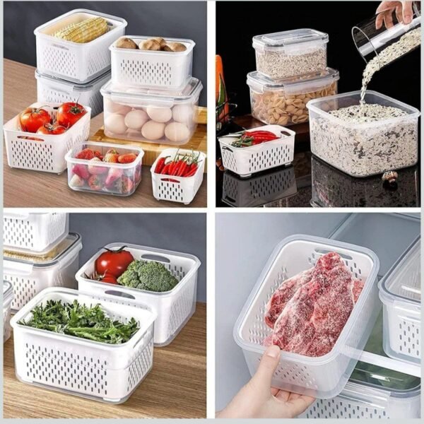 طقم علب ثلاجة 4*1 بمصفي